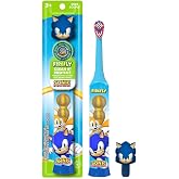 FIREFLY Clean N' Protect, Sonic The Hedgehog Toothbrush with 3D hygienic Cover, Premium Soft Bristles, Anti-Slip Grip Handle, Battery Included, Ages 3+, 3 Piece Set (Pack of 1)