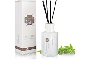 Aeviva Reed Diffuser Set, 6.76 fl oz White Tea Scented Oil Diffuser, Home Fragrance with Reed Sticks for Bedroom, Office, Bathroom Shelf Decor & Gifts