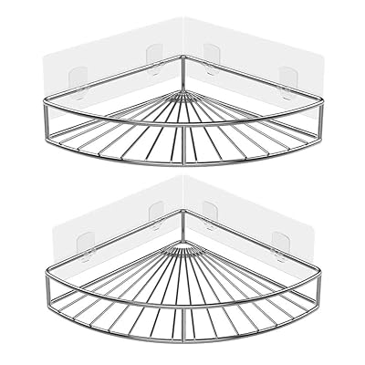 Adhesive Corner Bathroom Shelf – Set of 2 for Convenient Storage