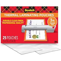 Parliky Lot de 200 pochettes de plastification thermique pour photos Format lettre Papier transparent A3