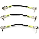 Ernie Ball Patch Cable 3-Pack, Flat Angle/Flat Angle, 6in, Black (P06059)