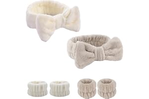 UYRR 8 Pcs Microfiber Wrist Bands for Washing Face and Spa, Spa Wristbands with Water Guards - Prevent Water from Spilling Down Your Arms for Women