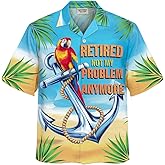 Retired Hawaiian Shirt, Men's Summer Hawaiian Shirts for Men Women, Retired Not My Problem Anymore Shirt, Retirement Hawaiian Shirt, Funny Retirement Shirts for Men /41