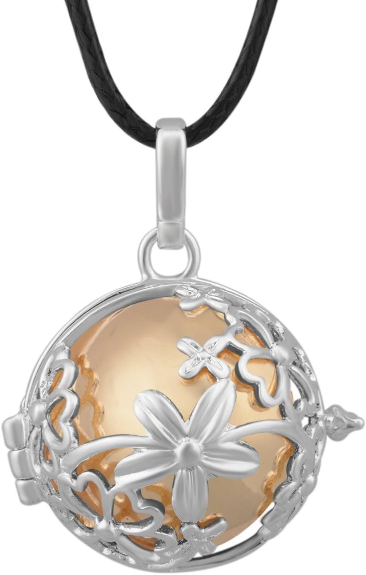Women Pendant Necklace Floral Chime Sounds Mum to Be Gift