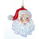 Santa Claus Head Glass Christmas Tree Ornament T2290