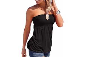 Imagine Women's Holiday Floral Print Strapless Pleated Tube Top Shirt Blouse Tanks Camis