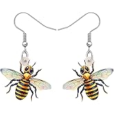 DALANE Acrylic Anime Honey Bee Earrings Dangle Drop Jewelry for Women Bee Lovers Novelty Gifts Decor Charms Party Favors