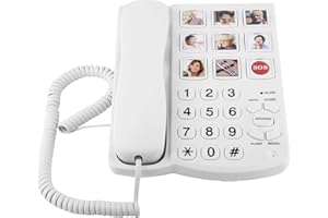 KALAGEEN Landline Phone for Seniors with Picture, One-Touch Dialing,Phone for Elderly with Dementia, 80dB Handset Volume for The Hearing Impaired, Big Button for Visually Impaired Phone, Easy Phone for Elderly