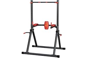 450lbs Foldable Power Tower Dip Station - Bonvork Pull Up Bar Station Adjustable Multi-function Fitness Tower Station Workout Training Equipment for Home Gym, Stable Triangular Structure