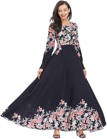 Femmes Grande Taille Longue Robe Mode Elegant Couleur Pure Broderie Manches Longue V Neck Style Simple Vent National Musulmane Jupe Ete Amazon Fr Instruments De Musique