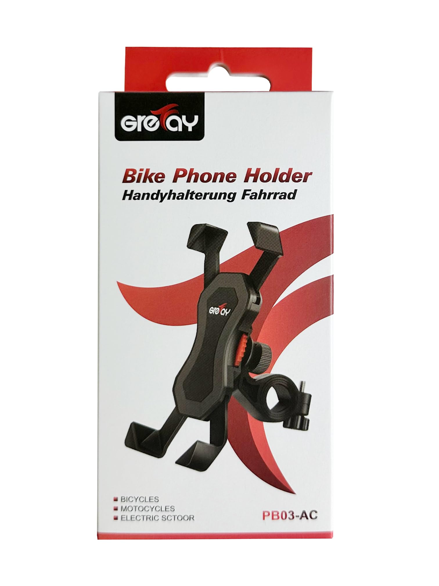 Bike Phone Holder, Motorcycle Phone Holder with Handlebar Clamp for Bicycle, Suitable with iPhone 16 15 14 Pro Max Plus/13 12 11 Pro Max Mini, XS XR X, SE/3.5-6.5 Inch Smartphone, 360 Rotatable