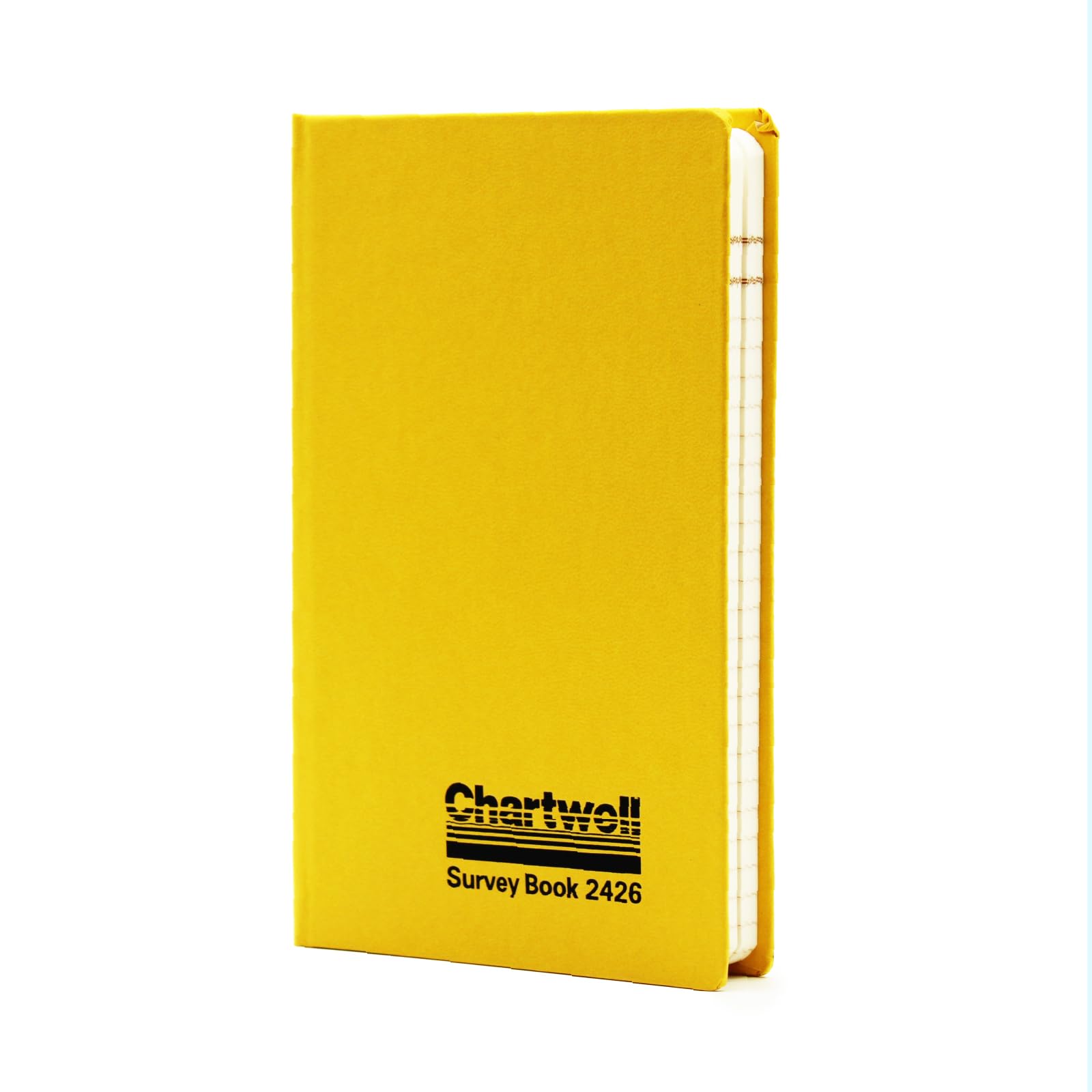 Exacompta - Ref 2426Z - Chartwell Casebound Level Survey Book - 192 x 120mm in Size, Excellent Strength When Wet, Ideal for Use Outside, Pre-Printed Pages, Yellow