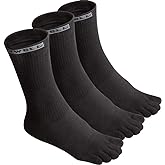 VWELL Toe Socks Cotton Athletic Running Five Finger Socks 3 Pairs,Size 7-11