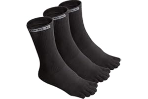 VWELL Toe Socks Cotton Athletic Running Five Finger Socks 3 Pairs,Size 7-11