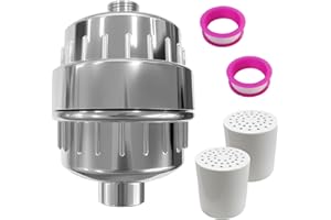 30-Stage Universal Shower Filter Replacement Cartridge, High Output Hard Water Softener & Chlorine Remover, Shower Head Filte