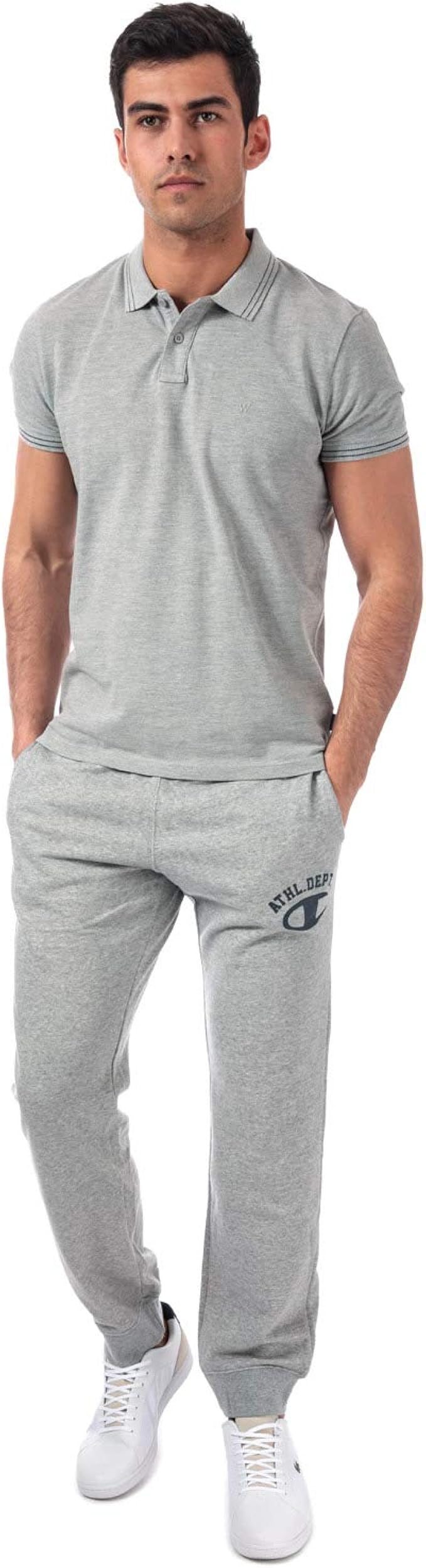 Homme Champion Closed Ourlet Pantalon De Survetement En Gris Fitness Athletisme Yoga Vetements Accessoires Fitness