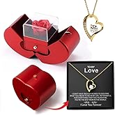 Eternal rose withheart necklace, forever rose Valentines Gifts for Her, birthday gifts for women gifts for women(christmas gifts)