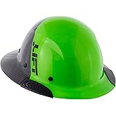 Lift Safety HDF50C-20GC DAX Carbon Fiber Full Brim 50-50 (Lime Green/Black)