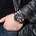 MEGIR Men's Sports Quartz Watches Military Army Silicone Strap Chronograph Wristwatch with Large Thick Dial Man Rose Gold