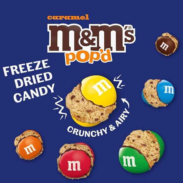 M&M’S POP’D CARAMEL CHOCOLATE CRUNCHY FREEZE-DRIED CANDY 5.5 OZ RESEALABLE BAG