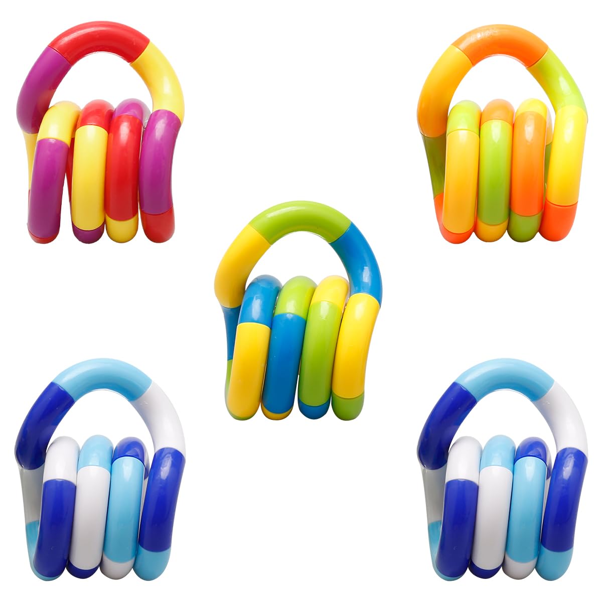 Vanyibro 5 PCS Tangle Fidget Toy,Twisty Fidget Toy for Stress Relief, Stim Silent for Kids and Adults