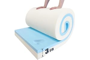 Upholstery Foam, 72"x24"x3" High Density Memory Foam for Cushions, Furniture Padding & Seat Replacement Cut-to-Size Foam Supp