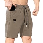 ZENWILL Mens Gym Running Shorts, Workout Athletic Bodybuilding Fitness Shorts with Zip Pockets