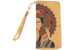 Soul Living Creations Frida Kahlo Cork Vegan Wristlet Wallet Mexican Art Design