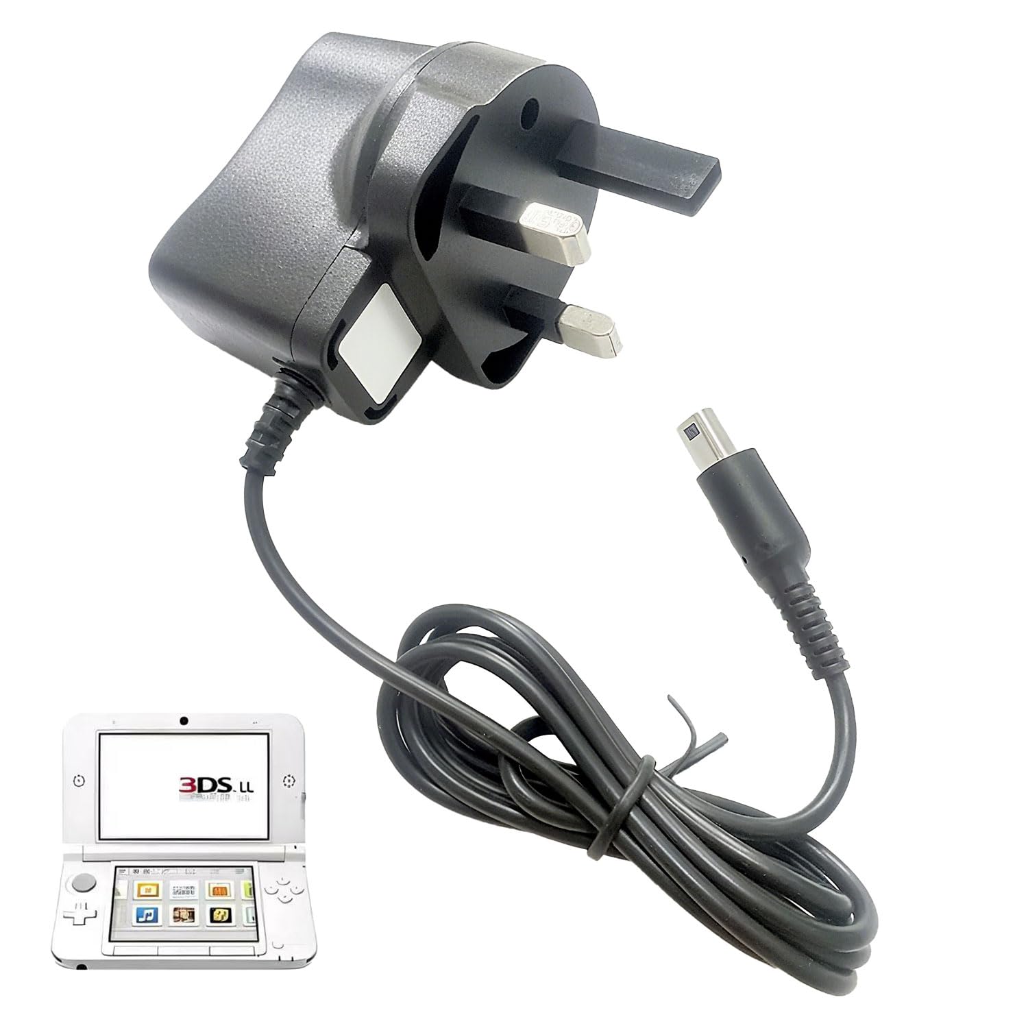 Charger for Nintendo 3DS, 1.2M Charger Cable With UK Plug Compatible for Nintendo New 3DS / 3DS XL / 3DS / New 2DS XL/New 2DS / 2DS XL / 2DS / DSi/DSi XL