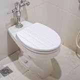 WINSOME White Wooden Toilet Seat 18 Inch Oval MDF Hygienic Easy Fit Hinges view 6