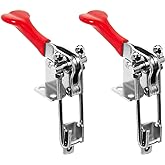 POWERTEC 2PK Toggle Clamp, 1000 lbs Holding Capacity, 334 Adjustable 90 Degree Vertical U Bolt Latch w/Antislip Hand Grip for Woodworking Jigs &amp; Fixtures, Smoker, Tire Carrier, Cabinet (20309-P2)