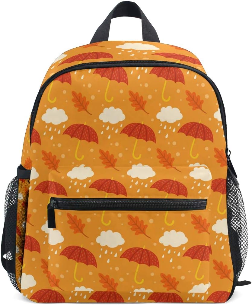 Kids' Fashion School Backpack Autumn Umbrella & Leaf Pattern Children's