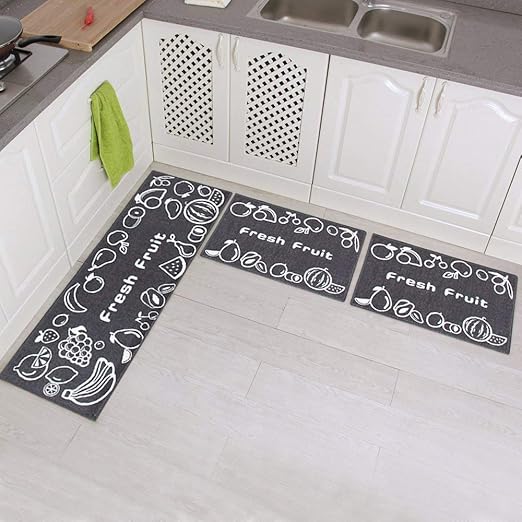 Amazon Com Carvapet 3 Piece Non Slip Kitchen Mat Rubber Backing