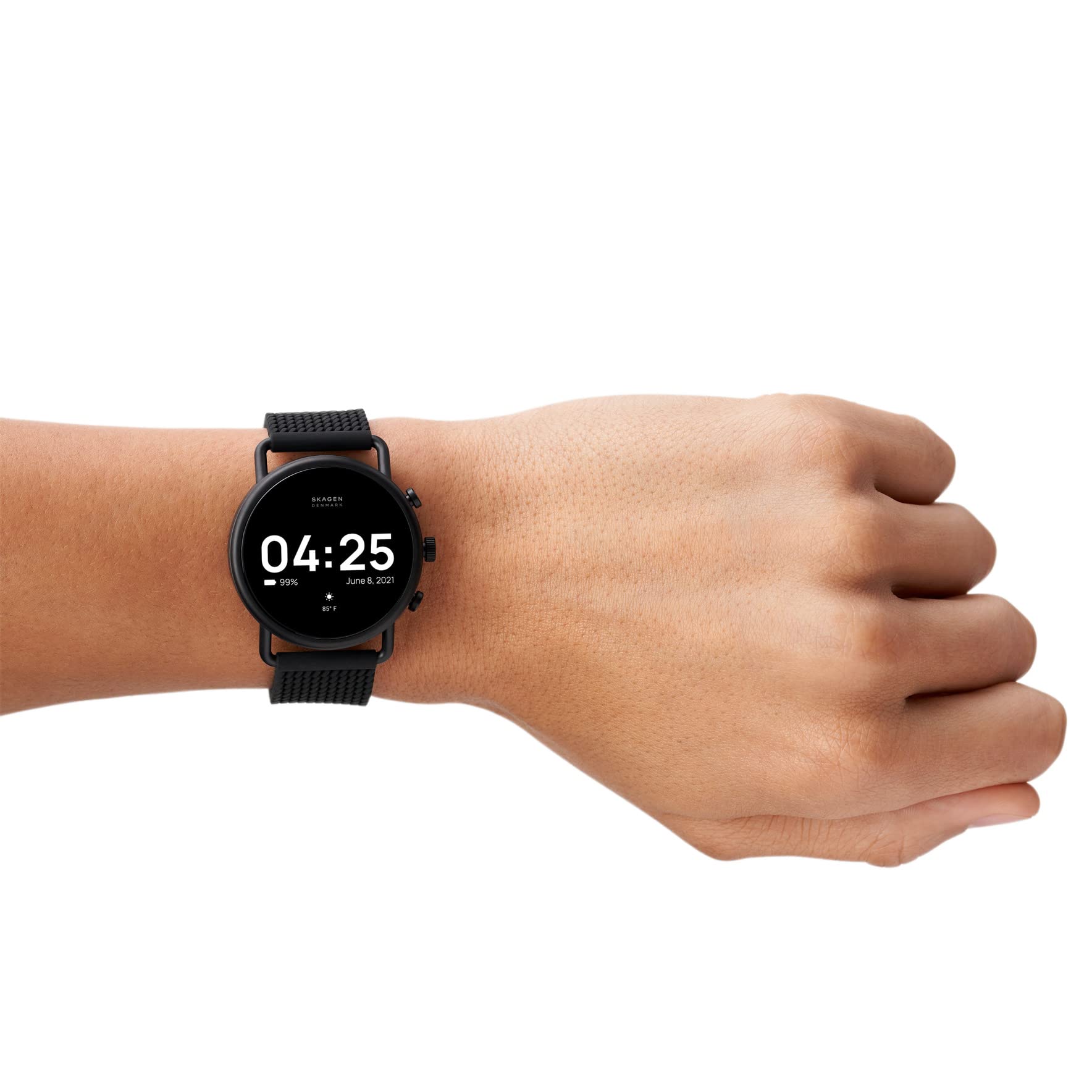 Skagen Men Falster 3 Stainless Steel Mesh Touchscreen Smart Watch, Color Black (Model: SKT5207)