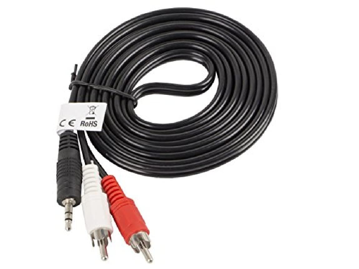 lanberg ca, Mjrc, 10cc, 0025 Jack to 2x RCA Male Stereo Audio Cable – 2 m Black