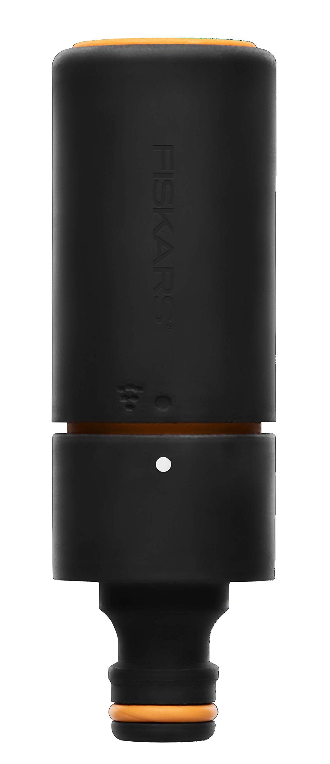 Fiskars hose nozzle, infinitely adjustable, SoftGrip nozzle, universal size, 10.7 cm, Ø 3.6 cm, 59 g, black/orange, 1027088