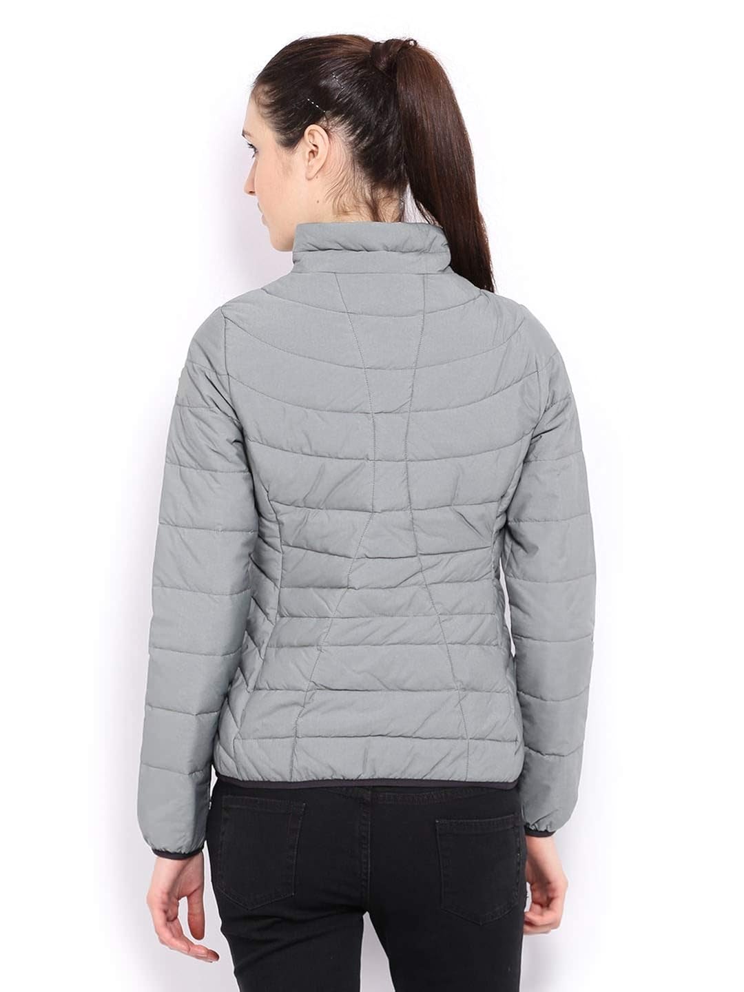 afania women's long sleeves blended bomber quilted jacket