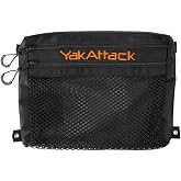 YakAttack 16" Dual Compartment Mesh Storage Bag | Fits BlackPak Pro &amp; ShortStak | Two Zippered Sections | Quick-Dry Mesh | Kayak Tackle Tools &amp; Fishing Gear Organizer