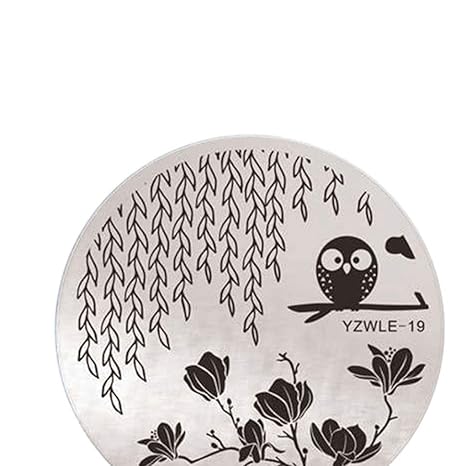 Nagel-Kunst-Bild-Platten Blau Film Edelstahl-Rund-Platten DIY Vorlage Drucker Regard