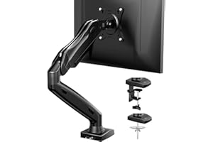 HUANUO Single Monitor Desk Mount, Adjustable Monitor Mount Desk Stand, Monitor Stand with Clamp and Grommet Base - Fits 17 to