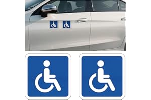 FALVFUN Car Handicap Parking Sign, 2PCS Reflective Magnetic Vehicle Disabled Parking Access Symbol Sticker, Waterproof Automotive Handicap Stop Signs, Universal for SUV RV Truck (Square)
