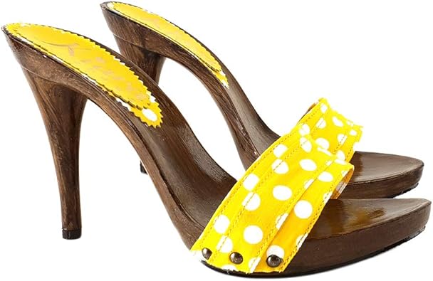 yellow polka dot shoes