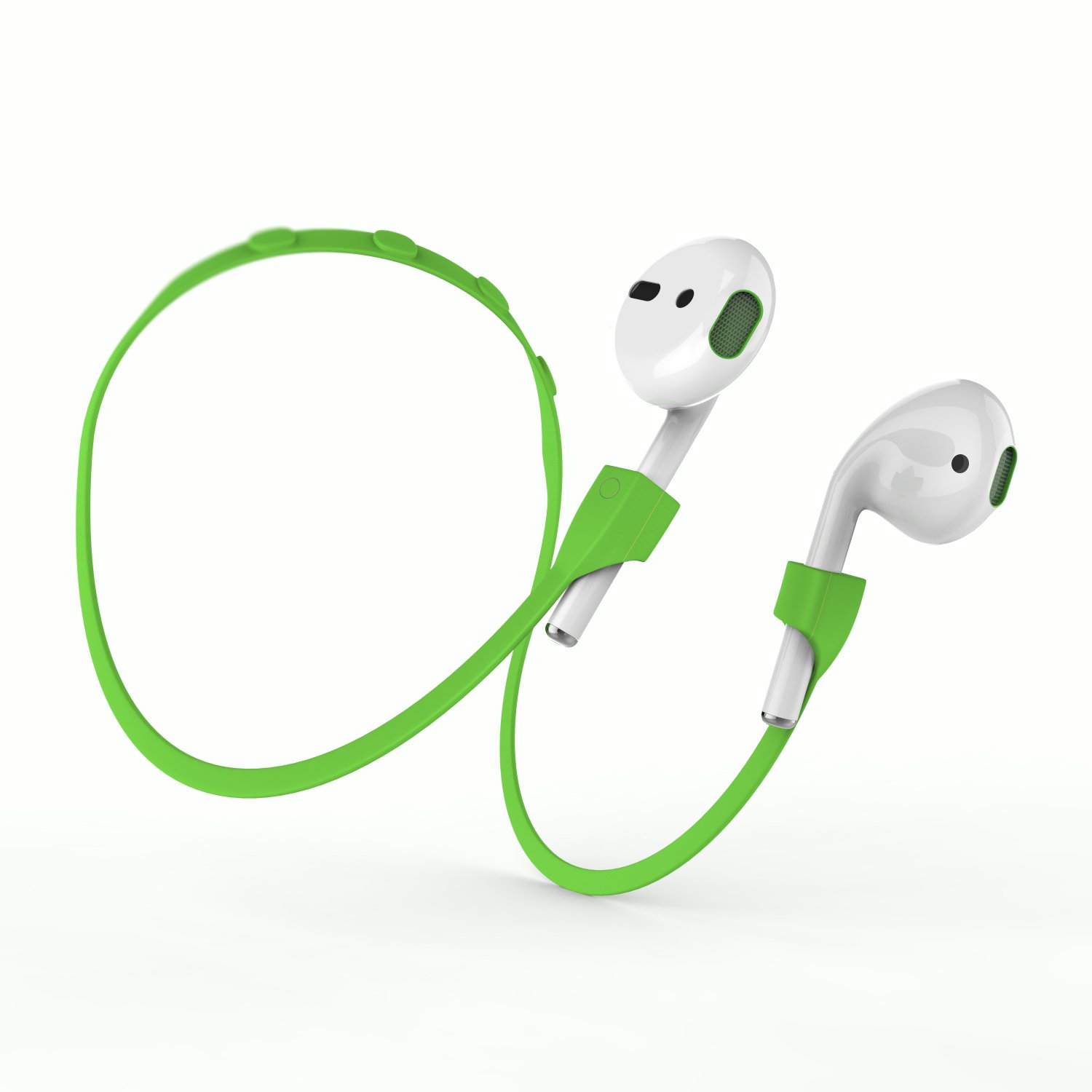 Airpods Strap, MeanLove Silicone Anti-lost Wire Cable Connector with Magnetotherapy for Airpods (Green)
