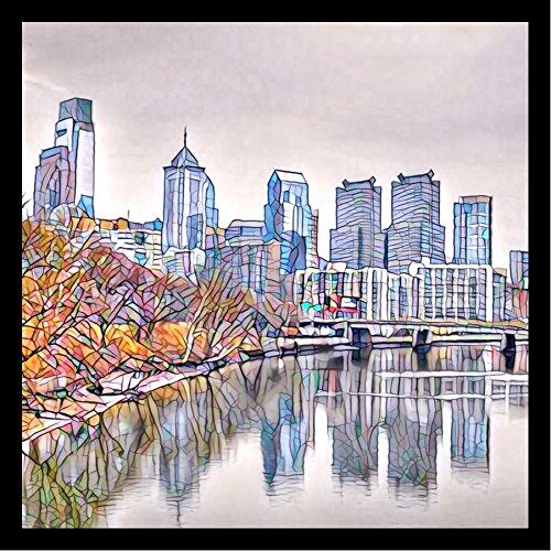 FRAMED Philadelphia Mosaic Skyline by Brandi Fitzgerald