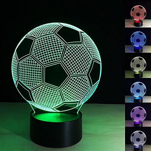 LED Night Light 3D illusion Lamp Soccer 7 Color Changing Touch Table Desk Lamp for Bedroom LED Nightlight Great for Kids Gifts Home Decoration