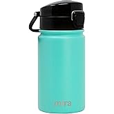 MIRA 12 oz Water Bottle with Spout Lid – Small Portable Vacuum Insulated Stainless Steel Thermo Flask for Travel, Hiking, Gym - Teal