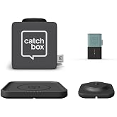 Catchbox Plus Pro Throwable Microphone System with 1 Grey Cube, 1 Teal Clip, 1 Wireless Charger, and 1 Dock