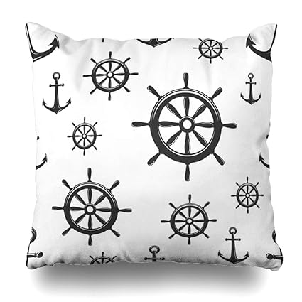 Amazon Com Alliucoo Throw Pillow Covers Summertime Navy Rudder