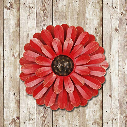 Zcaukya Large Metal Flower Wall Decor, 13" Flower Art Wall Hanging for