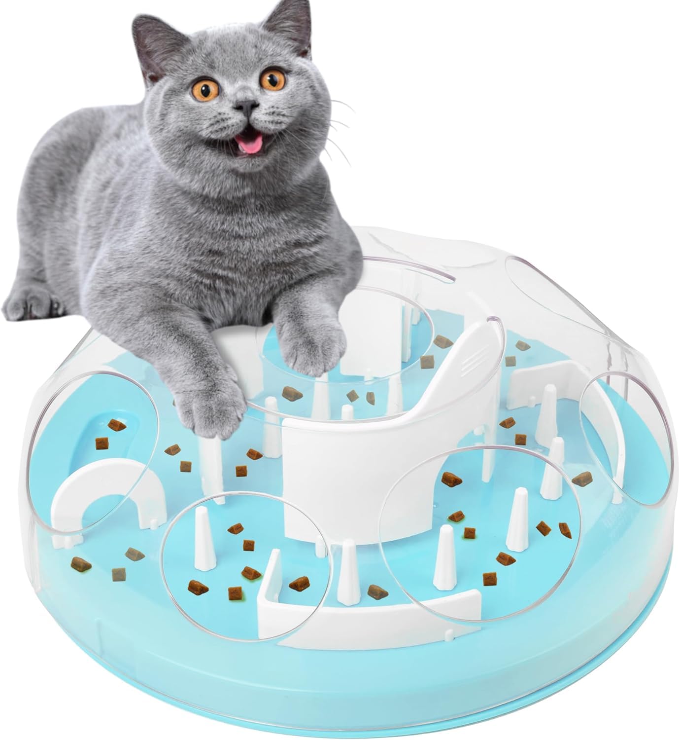 Photo 1 of PAWISE Interactive Cat Puzzle Feeder,Adjustable Slow Feeder Toy for Indoor Cats, Non-Slip, Food-Safe Cat Enrichment Toys,Food Treat Dispenser,Mental Stimulation Toys for Bored Cats